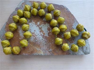 Golden Wheat Akanhare Necklace, 15" - Uganda